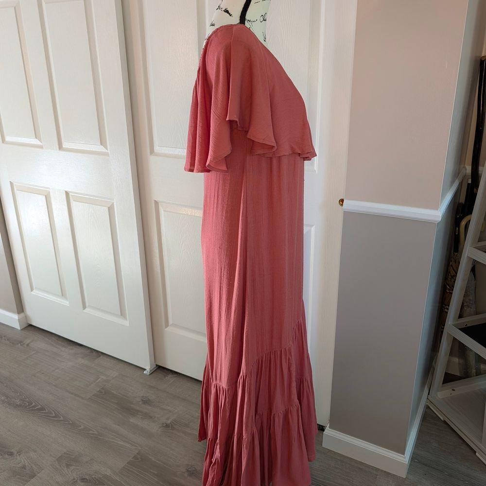 Billabong Pink One Shoulder Flutter Sleeve Dress - Picture 4 of 10